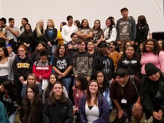 Large group of Native American students