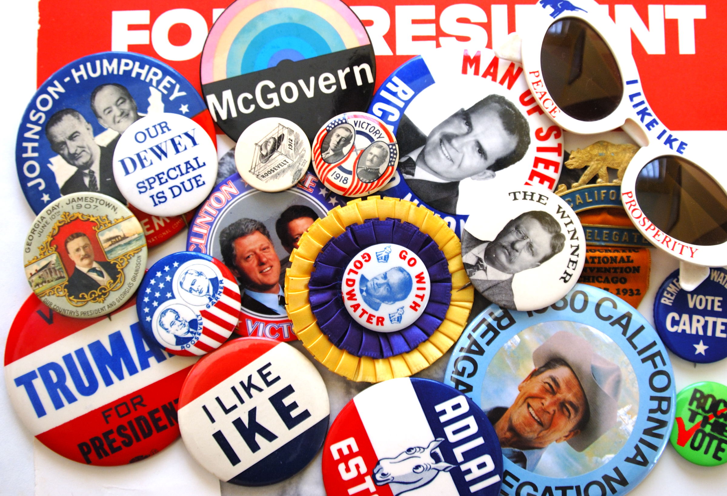 collection of presidential pins